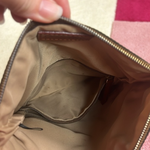 Dooney & Bourke Brown Fold-Over Magnetic Wristlet Bag - Picture 12 of 17